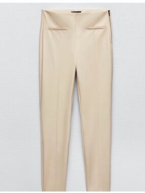 Zara Cream Slim Tailored Trousers